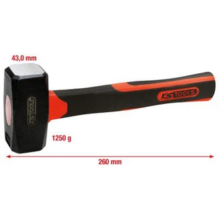 Marteau KS Tools 142.5126 Acier Manche Fibre de Verre 1,36 kg 26 cm