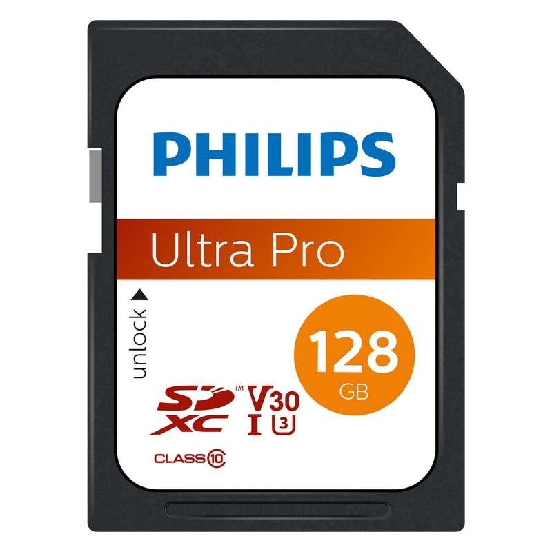 Carte mémoire Philips FM12SD65B 128GB SDXC UHS-I Classe 10 V30 U3
