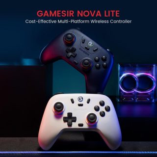 Manette sans fil Gamesir Nova Lite rose poudré, joysticks à effet Hall, turbo 20 Hz