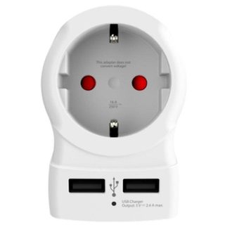 Multiprise Skross 1500281 1 prise Type B 2 USB-A 2,4 A Adaptateur Europe vers USA