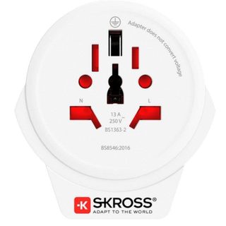 Multiprise Skross 1500266 1 Prise Type F Universelle 1 USB-A 2,4A Compacte