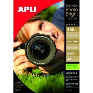 Papier photo APLI 12239 A4 200 g brillant séchage instantané 50 feuilles