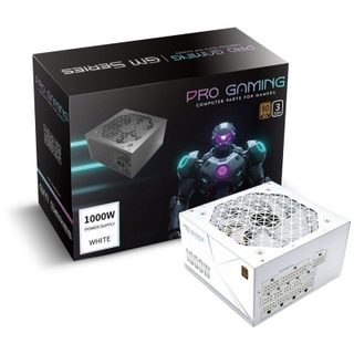progaming Fuente de Alimentación Progaming 1000W 80 Plus Gold Modular Blanca I-stop Fan