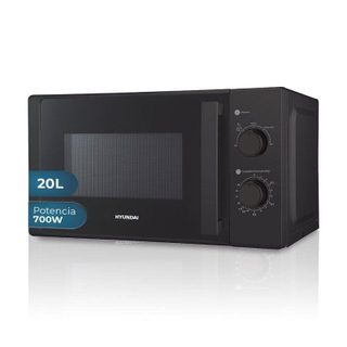 Microondas Hyundai HMW2700N 20 Litros 700W Cristal Noir Contrôle Manuel