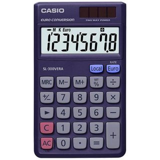 Calculatrice Casio SL-300VERA 8 chiffres Batterie Solaire Violet