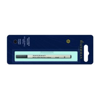 Waterman recharge d’encre pour stylo roller | pointe fine | encre noire | Blister 1 recharge