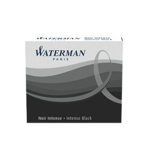Waterman cartouches d’encre pour stylo plume | format standard international « petit » | couleur Noir Intense | boîte de 6