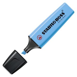 Stabilo BOSS ORIGINAL Surligneur pointe biseautée 2 et 5 mm - Bleu fluo
