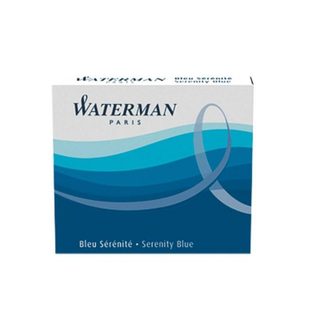 Waterman cartouches d’encre pour stylo plume | format standard international « petit » | couleur Bleu Sérénité | boîte de 6