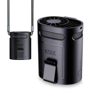 Mini Ventilateur Portable Multiposition Ksix Airgo Belt 4 Vitesses Clip USB-C 8,8 m/s 13.000 rpm Noir