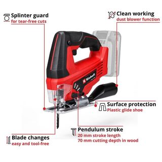 Scie électrique Einhell TC-JS 18 Li sans fil 18V poignée supérieure