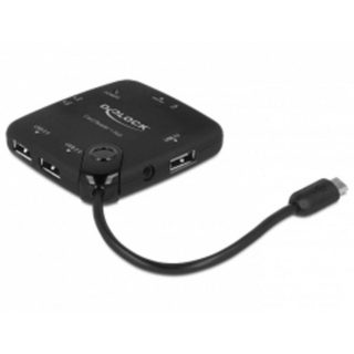 Lecteur de cartes Delock 65529 USB 2.0 avec hub 3 ports