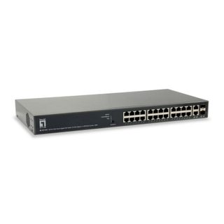Commutateur Level One GEP-2651 L3 24 ports Gigabit Ethernet PoE montage rack