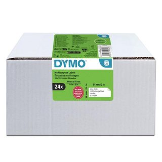Étiquettes DYMO LabelWriter 19 x 51 mm 24 rouleaux 500 étiquettes autoadhésives permanentes