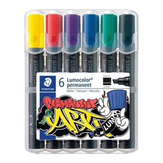 Staedtler Rotulador Permanente Lumocolor Art Punta Biselada 2-5 Mm Pack 6x
