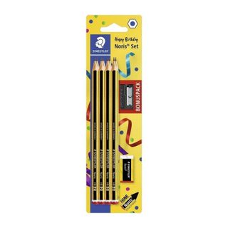 Staedtler Lapins de Graisse Set 8 HB Gomme et Aiguiseur