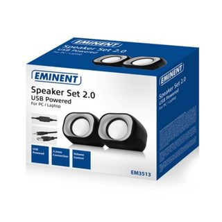 Haut-parleurs Eminent filaires 2.0 canaux 6W USB avec contrôle du volume