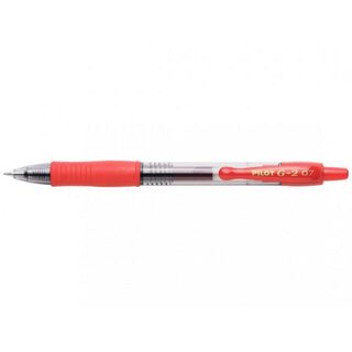 Boligrafo de gel Pilot G-2 0.7 retráctil rojo transparente