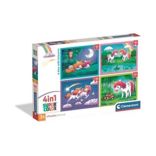 Puzzle 4 en 1 Clementoni A Day With Unicorns 12, 16, 20 et 24 pièces