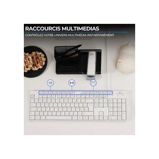 Clavier Bluestork Azerty sans fil avec 12 raccourcis multimédias