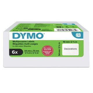 Étiquettes DYMO Multiusos 54 mm x 70 mm 6 Rollos
