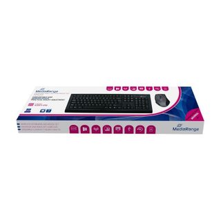 Clavier MediaRange MROS104-FR mécanique sans fil AZERTY avec souris incluse