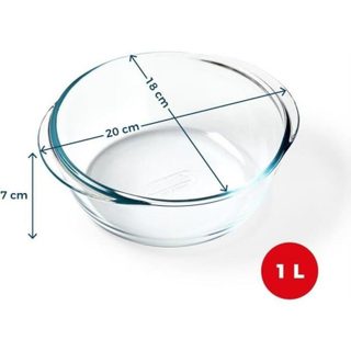 Pyrex Plat à four 1450140 Verre Borosilicate 1L 20x18 cm Airfryer