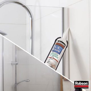 Rubson Mastic Silicone Sanitaire Antimoisissure 280 ml Blanc Joints Salle de Bain