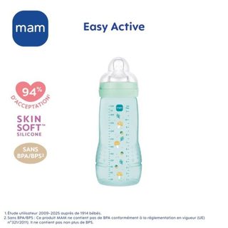 MAM Biberon Easy Active 330 ml SkinSoft Silicone Ice