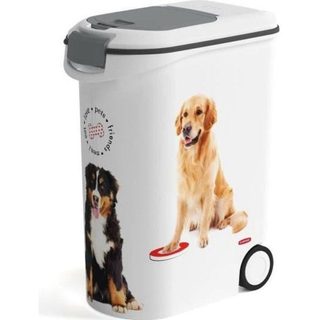 Conteneur à Croquettes Curver Love Pets 54 L Hermétique Roues Pelle Sécurité