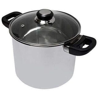 Marmite Baumalu Inox 24 cm avec couvercle verre, poignées bakélite, induction