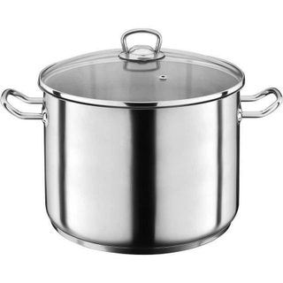 Casserole GSW Traiteur Jumbo 30 cm 17 L Inox Induction avec Couvercle Verre