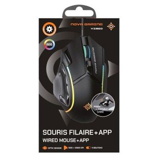 Ratón NOVA gaming Virgo GM315 Câble RGB 12800 DPI 11 Boutons 3x4g Poids