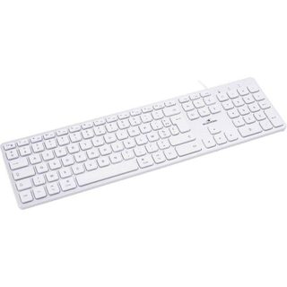 Clavier Bluestork AZERTY blanc avec souris filaire 2400 DPI et adaptateurs USB-C