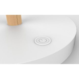 Unilux Lampe de bureau Vicky - Led intégrée - 9W - Bras articulé - Tête orientable - Port USB - Blanc et Hêtre
