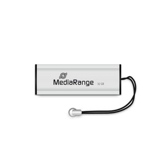 Clé USB MediaRange MR916 32 Go USB-A 3.2 Gen 1 coulissante noir argent
