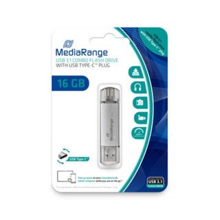Clé USB MediaRange MR935 16 Go USB Type-A et Type-C Argent