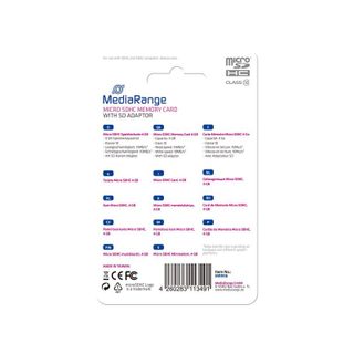 Carte mémoire MediaRange MR956 microSDHC 4 Go Classe 10 noire