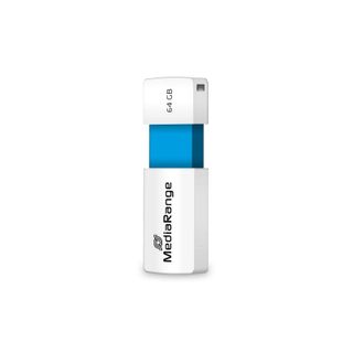 Clé USB MediaRange MR974 64GB USB 2.0 Glissante Bleu Blanc