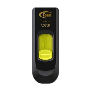 Clé USB Team Group C145 32 Go USB-A 3.2 Gen 1 Glissante Noir Jaune