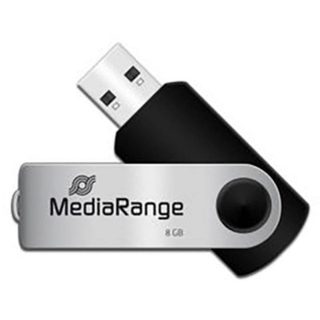 Clé USB MediaRange MR908NTRL 8GB USB 2.0 pivotante noir argent