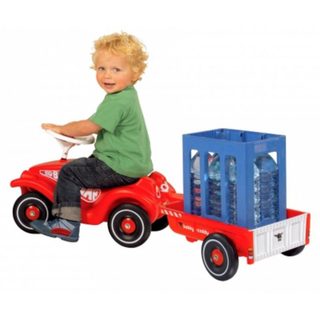 Remorque BIG Bobby-Caddy pour voiture de jeu rouge compatible BIG Bobby-Car