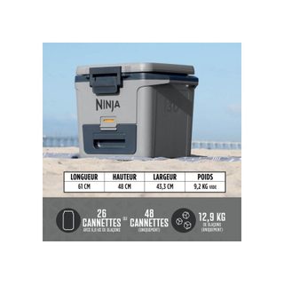Glacière Shark Ninja FrostVault FB131EUGY 28L Roues Zone Sèche Gris