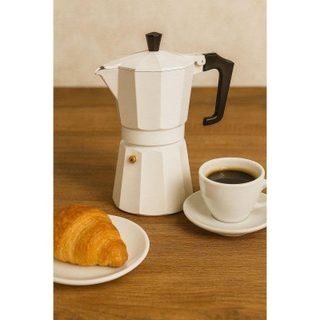 Cafetière italienne Pezzetti Italexpress 6 tasses Aluminium blanc mat