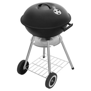 Barbecue Charbon Fieldmann FZG 1009 Kettle sur Roues, Gris, Grille Chromée