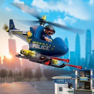 Hélicoptère de Police Playmobil 72080 Set de Rescate 28 Pièces