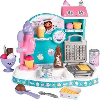 Smoby Gabby et la Maison Magique - Marchande de glaces - 20 Accessoires - Fabriqué en France