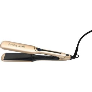 Lisseur Céramique Tourmaline Kératine Saint Algue Demeliss Kera Gold XL 230ºC 14 Niveaux Plaques Larges LCD Beige