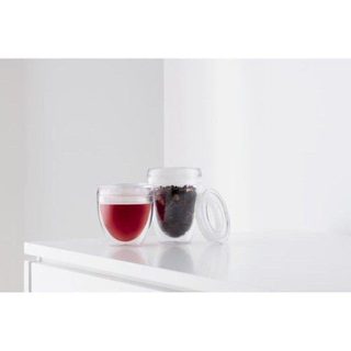 Bodum Set 2 gobelets - Pavina To Go - Double paroi plastique - Couvercle hermétique - 20 cl