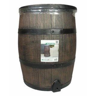 Nature Récupérateur d'eau de pluie 120L coloris imitation bois Ø.50,5 x H.66 cm